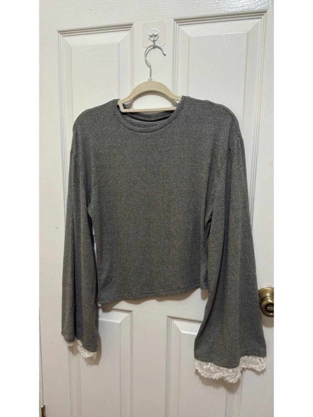 Gray Lacey Top